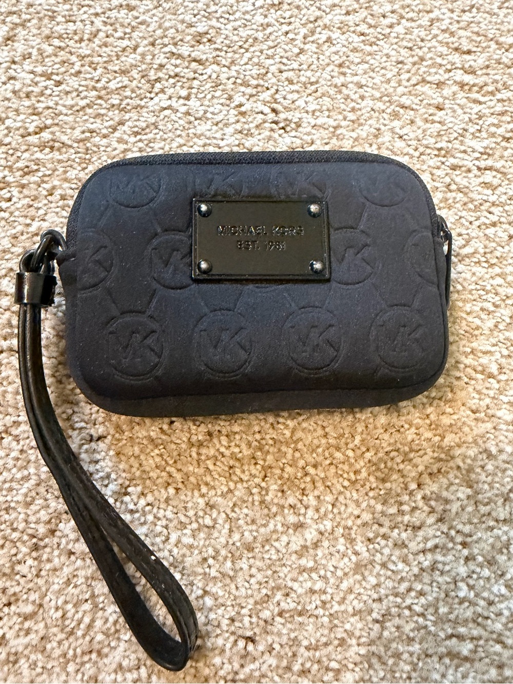 Michael Kors Black Padded Wristlet Coin Purse
